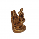 Incensário Buda 10 cm Mão no Joelho Tablete Cascata Dourado