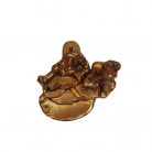 Incensário Buda 10 cm Mão no Joelho Tablete Cascata Dourado