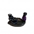 Incensário Buda Bebê 06 Cm Resina Tablete Cascata Roxo