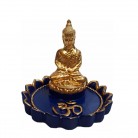 Incensário Buda Resina Flor de Lótus Azulão