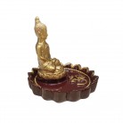 Incensário Buda Resina Flor de Lótus Bordô