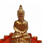 Incensário Buda Resina Flor de Lótus Laranja