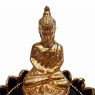 Incensário Buda Resina Flor de Lótus Preto
