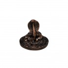 Incensário Cobra Naja 06 Cm Prato Moedas Resina