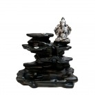 Incensário Ganesha 15 cm Resina Tablete Cascata Montanha