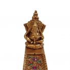 Incensário Ganesha 22 cm Resina Strass Dourado