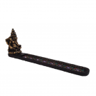 Incensário Ganesha 22 cm Resina Strass Preto