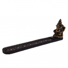 Incensário Ganesha 22 cm Resina Strass Preto