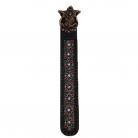Incensário Ganesha 22 cm Resina Strass Preto