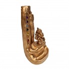 Incensário Ganesha Chakras 16 cm Resina Strass Colorido Dourado