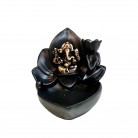 Incensário Ganesha Na Flor de Lótus Resina Tablete Cascata