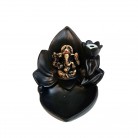 Incensário Ganesha Na Flor de Lótus Resina Tablete Cascata