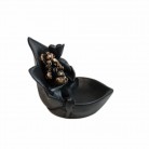 Incensário Ganesha Na Flor de Lótus Resina Tablete Cascata