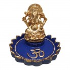 Incensário Ganesha Resina Flor de Lótus Azulão