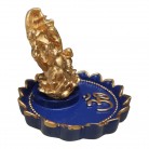 Incensário Ganesha Resina Flor de Lótus Azulão