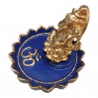 Incensário Ganesha Resina Flor de Lótus Azulão