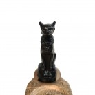 Incensário Gato 10 Cm Bastet Resina Dourado e Preto