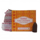 Incenso Nag Champa Masala Cone Goloka Caixa com 10 Incensos Efeito Cascata