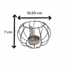 Castiçal 1 Vela Bola Metal Prata 7x10,5 Cm