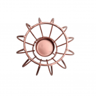 Castiçal 1 Vela Bola Metal Rose 10X7,5 Cm