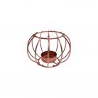Castiçal 1 Vela Bola Metal Rose 10X7,5 Cm