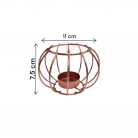 Castiçal 1 Vela Bola Metal Rose 10X7,5 Cm