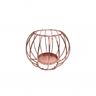 Castiçal 1 Vela Metal Bola Rose 13X11 Cm
