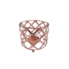 Castiçal 1 Vela Redondo Metal Rose 7,5X9,5 Cm