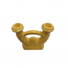 Castiçal 2 Velas Porcelana Decorada Amarelo
