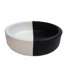 Prato N1 Barro Mod2 Baixo 20 Cm Branco e Preto