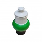 Quartinha Barro 13 Cm Branca, Verde e Pr Mod2