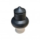 Quartinha Barro 13 Cm Preta e Branca Mod2