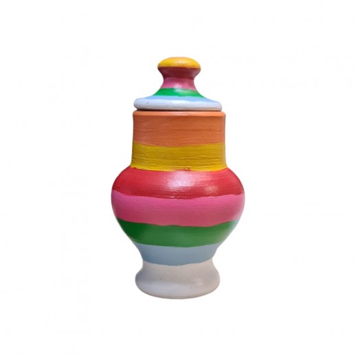 Quartinha Barro 13 Cm Sete Cores Mod2