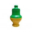 Quartinha Barro 13 Cm Verde e Amarela Mod2