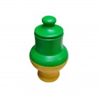 Quartinha Barro 13 Cm Verde e Amarela Mod2