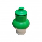Quartinha Barro 13 Cm Verde e Branca Mod2