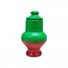 Quartinha Barro 13 Cm Verde e Vermelha Mod2