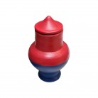 Quartinha Barro 13 Cm Vermelha e Azulão Mod2