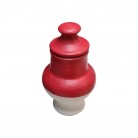 Quartinha Barro 13 Cm Vermelha e Branca Mod2