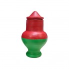 Quartinha Barro 13 Cm Vermelha e Verde Mod2