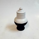 Quartinha Barro 15 Cm Sem Asa Branca e Preta Mod2