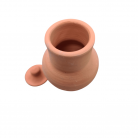 Quartinha Barro 17 Cm Sem Asa Azulão e Rosa Mod2