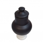 Quartinha Barro 17 Cm Sem Asa Preta e Branca Mod2
