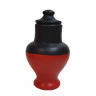 Quartinha Barro 17 Cm Sem Asa Preta e Vermelha Mod2