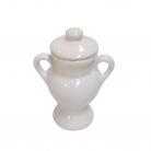 Quartinha Porcelana 12 Cm Com Asa Mod1 Branco