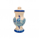 Quartinha Porcelana 12 Cm Sem Asa Mod1 Flores Azul
