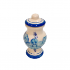 Quartinha Porcelana 12 Cm Sem Asa Mod1 Flores Azul