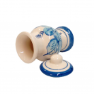 Quartinha Porcelana 12 Cm Sem Asa Mod1 Flores Azul