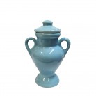 Quartinha Porcelana 16 Cm Com Asa Mod1 Azul