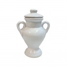 Quartinha Porcelana 16 Cm Com Asa Mod1 Branca